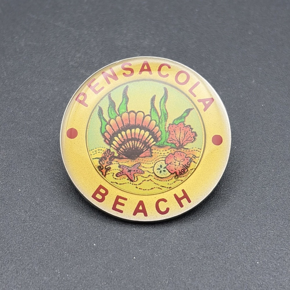 Pensacola Beach‎ Florida Seashells Ocean Lapel Hat Pin